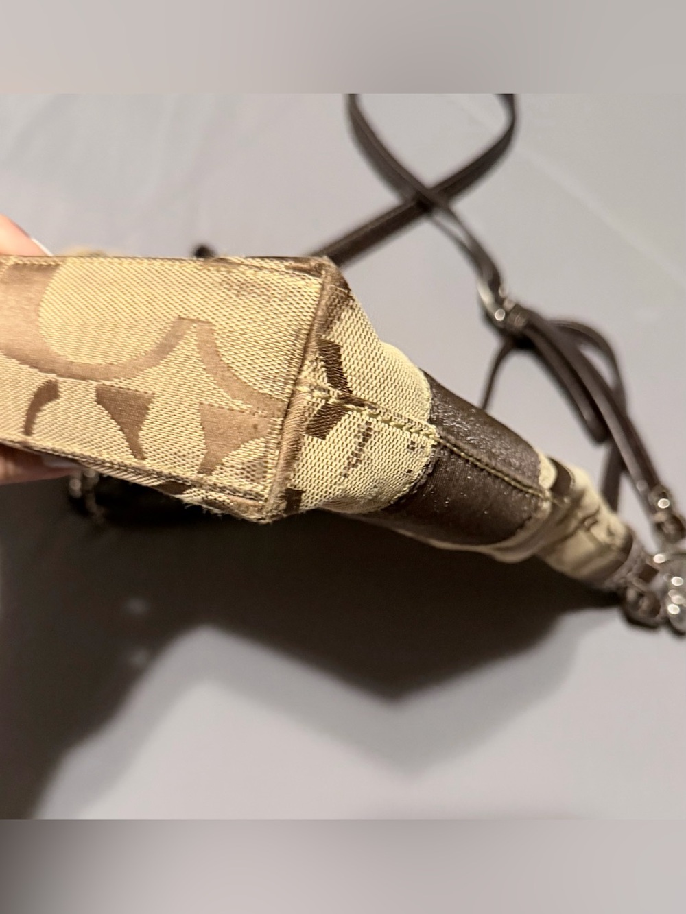 Coach Vintage Beige & Brown Signature Canvas Crossbody Bag - Picture 6 of 14